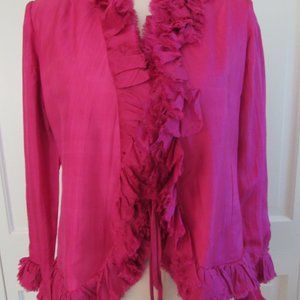 Indi-Chic Dressy Jolie Silk Jacket – Hot Pink– Medium – NWOT - $495
